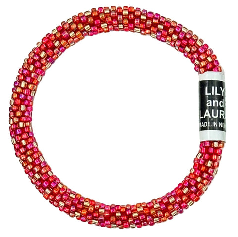 Lily and Laura Gold Stars Rainbow Red